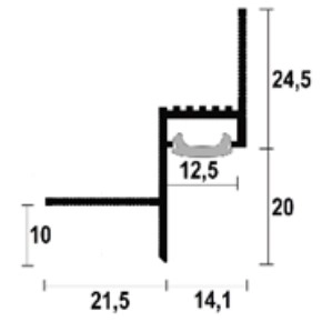 Профиль теневого шва AST14/9B PP 2500мм