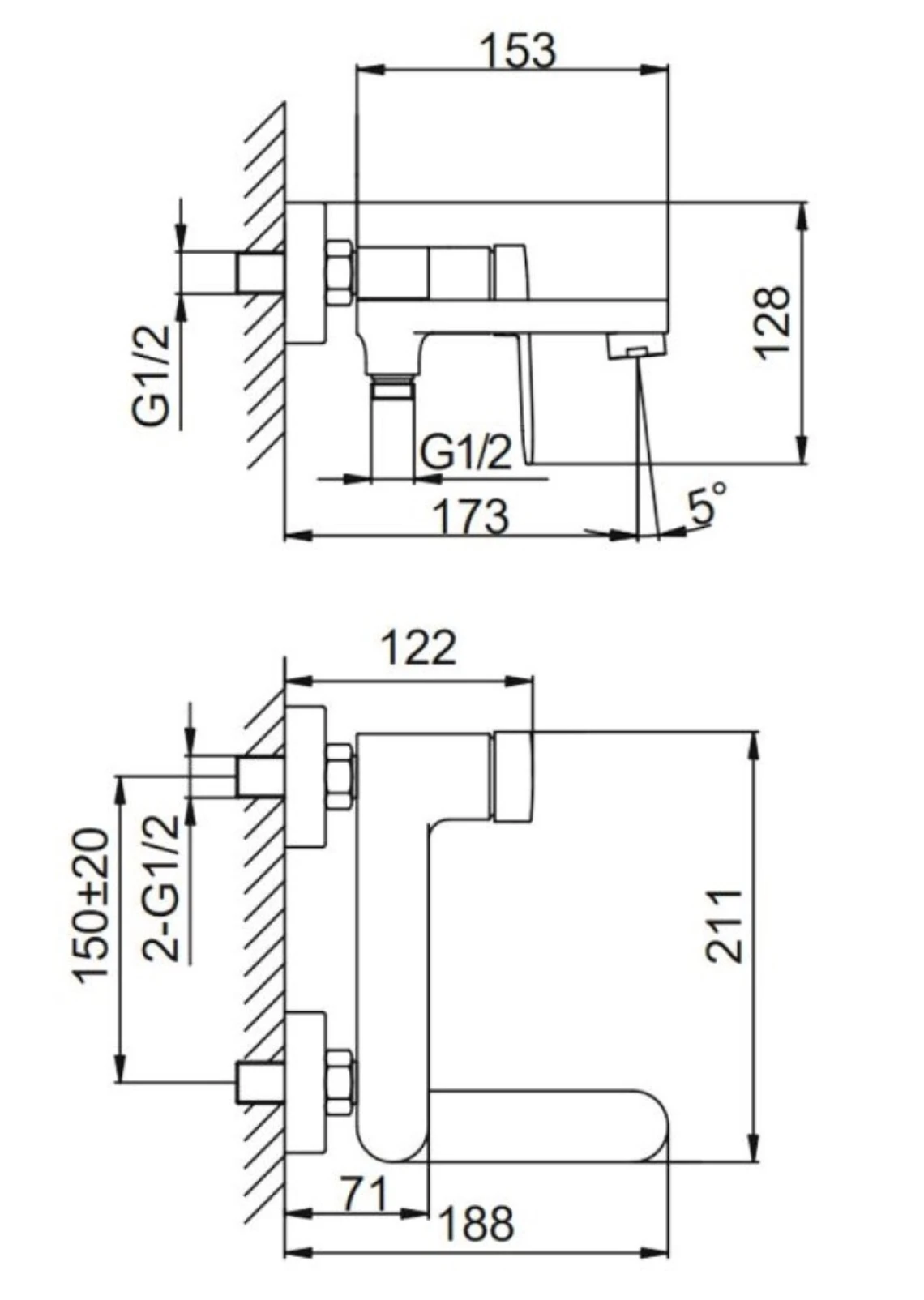 Baterie pentru cadă Frap Inox F3285 1587 