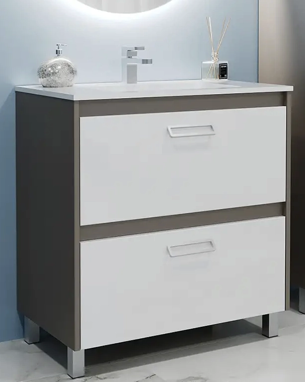 Dulap pentru lavoar Bayro Montana Pro 122487 + lavoar Moershu Allegro 60 100432 