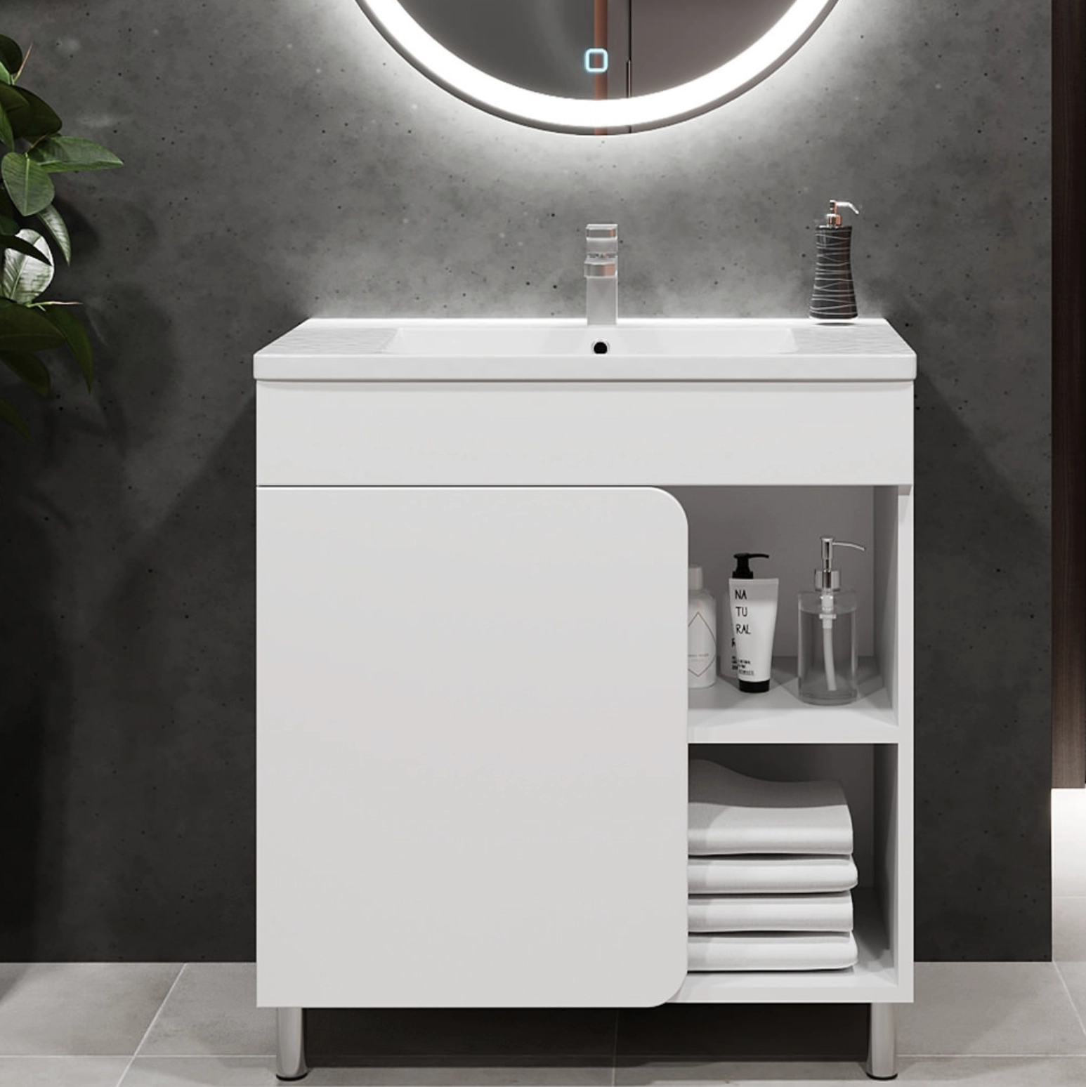 Dulap pentru lavoar Bayro Soho 122331 + lavoar Nomi Argo 600 117255 