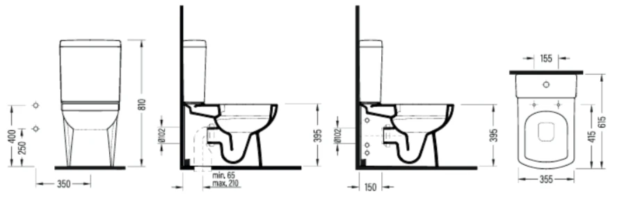  Vas WC compact Goya 62 cm easywash BIEN 