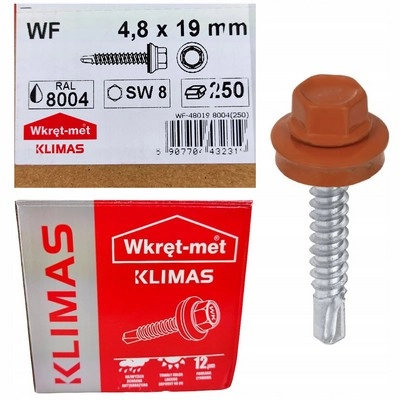 Șurub țigla metalică 4,8x19 RAL8004 060913