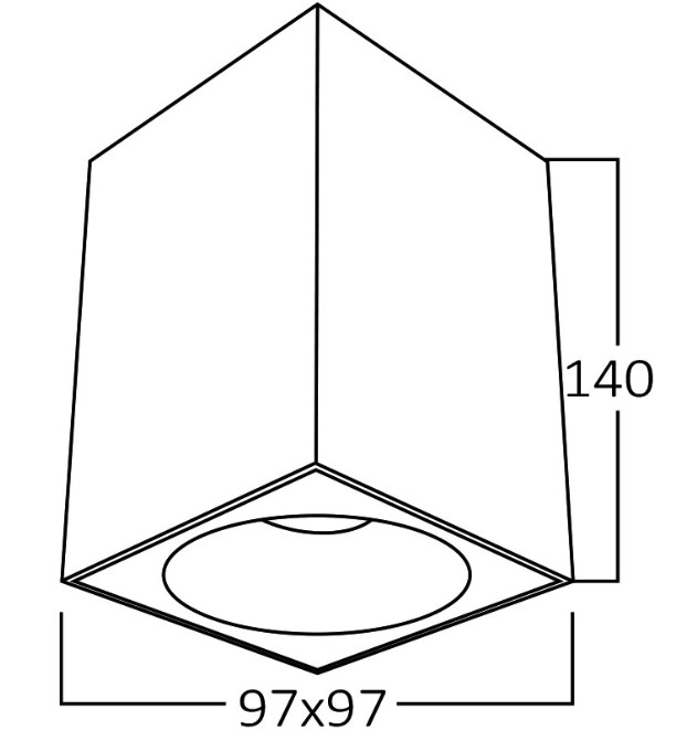 Corp de iluminare Beta-SS Braytron GU10 220-240VAC SQR-BLC IP20 BH04-00111 22709 