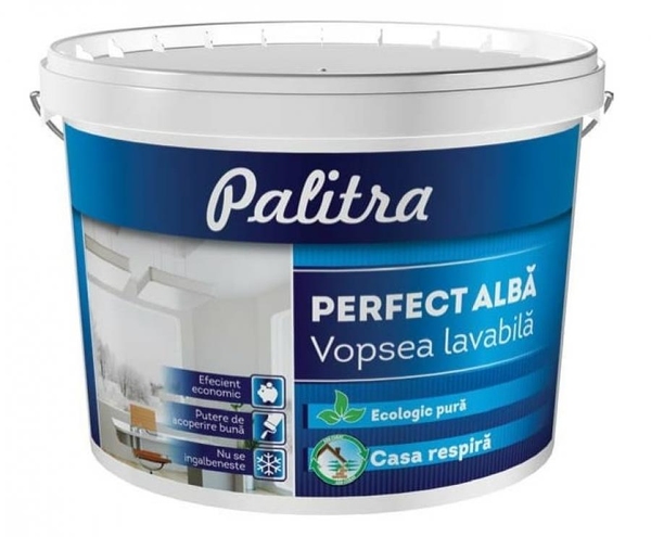 Vopsea acrilică Palitra p/pereti si tavane 4kg