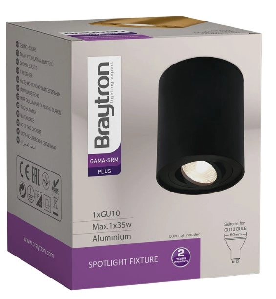 Corp de iluminare Gama-SRM Braytron GU10 220-240VAC RND-BLC IP20 BH04-00301 22715 