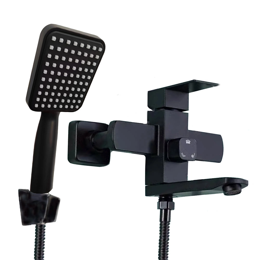 Смеситель для ванны Mateco Cubo чёрный мат 116417