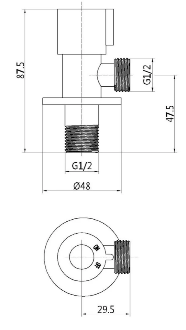 Robinet unghiular apă caldă Invena 1/2x1/2  ZW-47-C15-J 