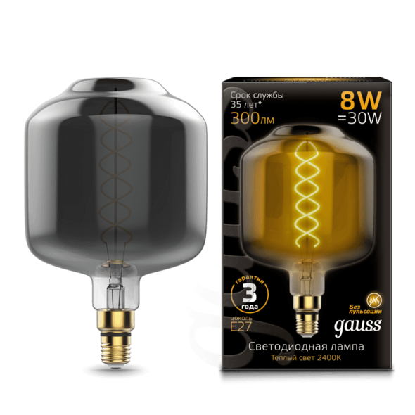 Лампа Led Gauss Filament Vintage DL180 8W 2400K 