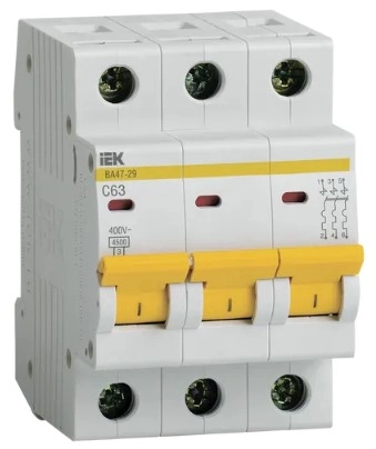 Întrerupător automat IEK BA47-29 3P 4.5kA 63A C 4415