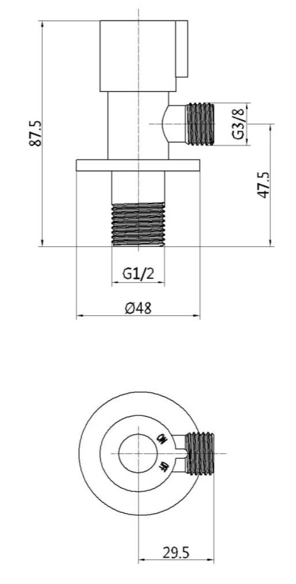 Robinet unghiular apă caldă Invena 1/2x1/2  ZW-47-N15-J 