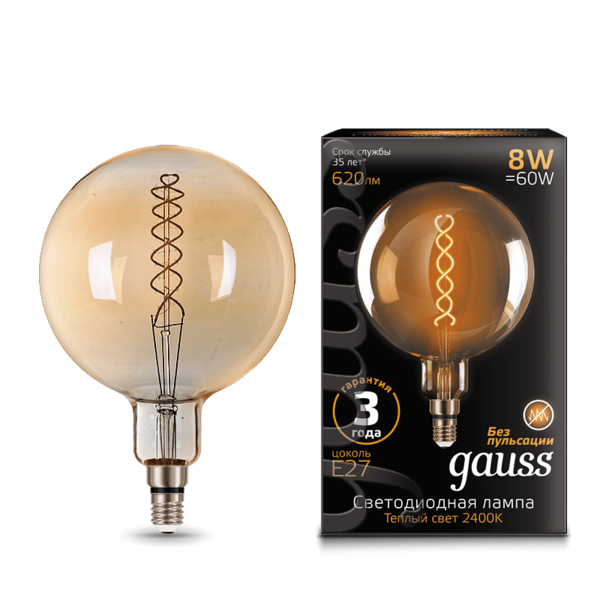 Лампа Led Gauss Filament Vintage G200 8W 2400K 