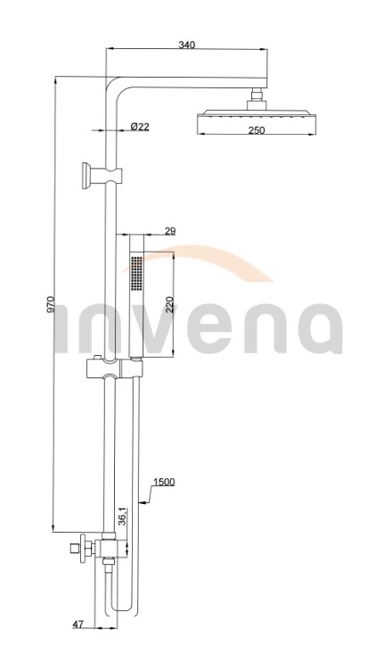 Suport de duș Svart black AU-85-004-X 