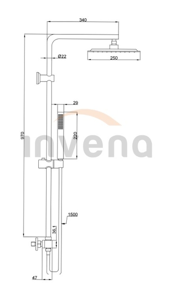 Душевая стойка Svart black AU-85-004-X