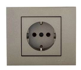 Розетка Schuko антрацит Ovivo