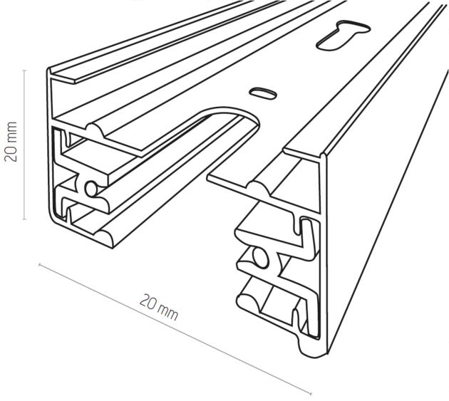 Șină track Tk-Lighting Tracer 4044 White 1M