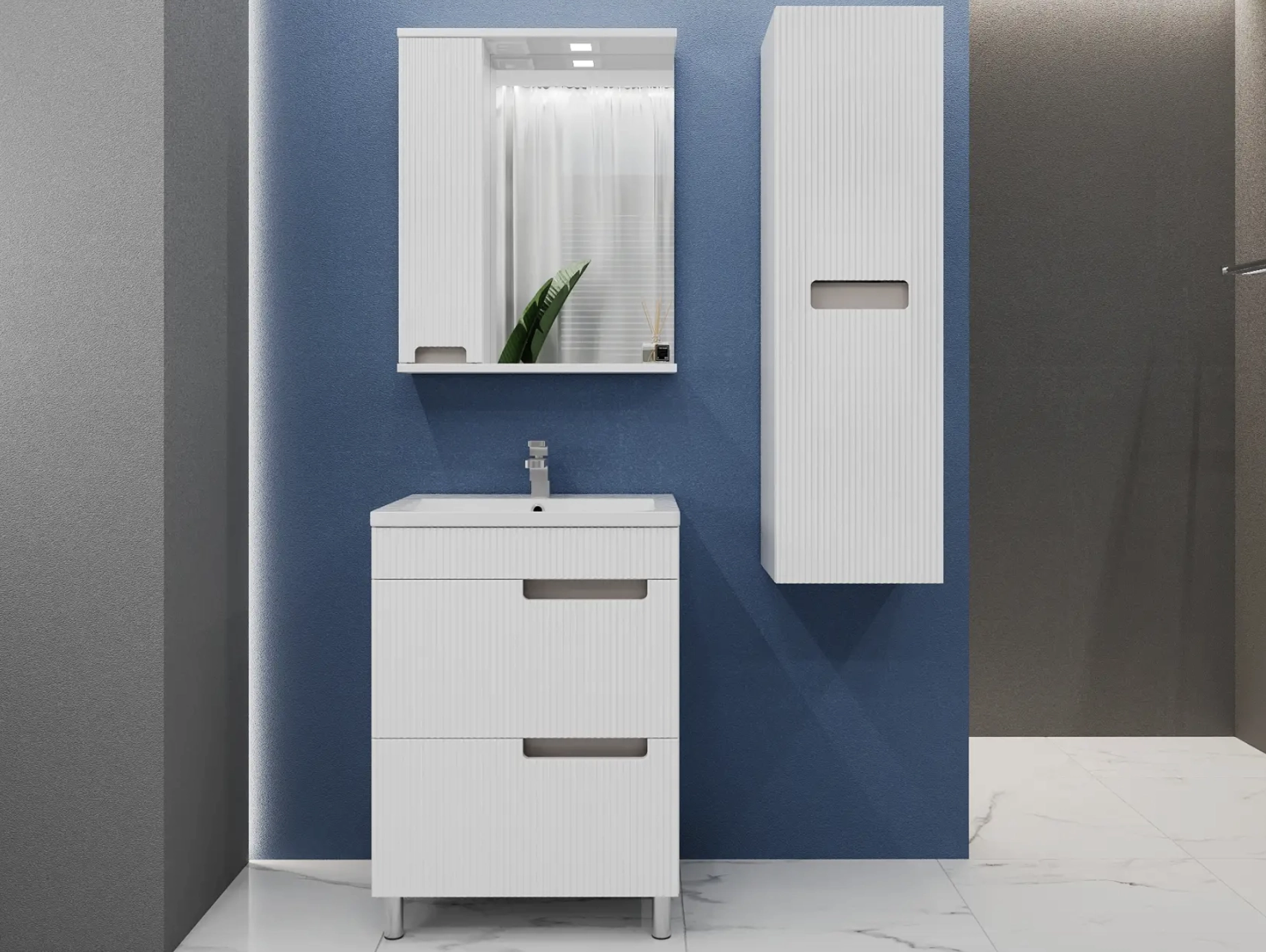 Dulap pentru lavoar Bayro Positano Duo 119543 + lavoar Nomi Argo 60 117255 