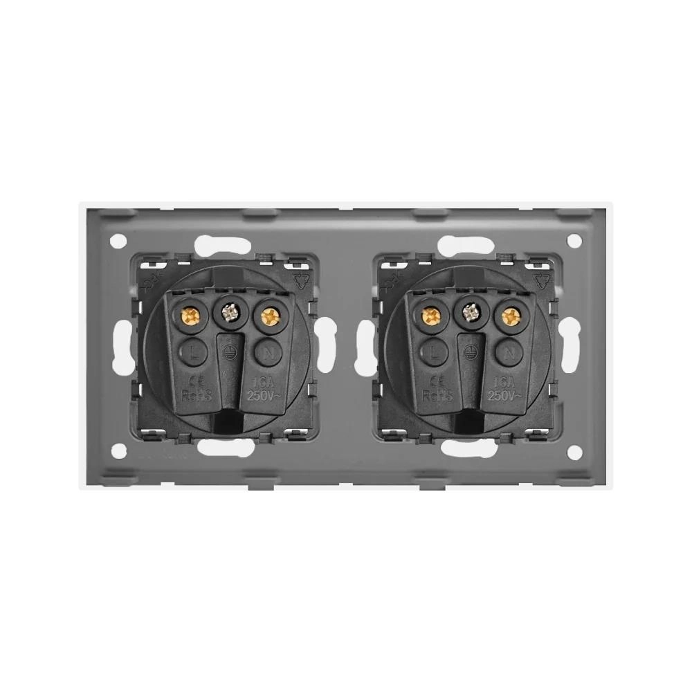 Розетка двойная 16A 86x157mm Белый M2F-WT