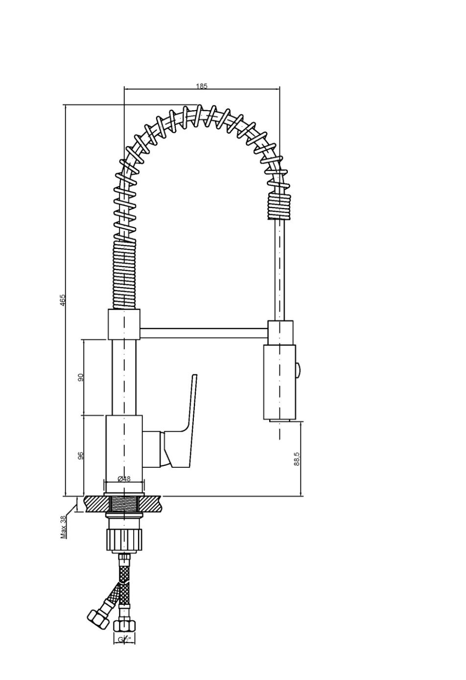 Baterie pentru bucătărie Dokos chrome BZ-19-001-V 