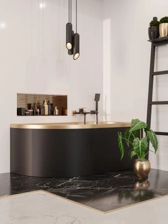 Sistemă de duș Black/Gold Rose BW-35-014-V 