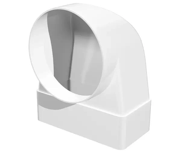 Угловой соединитель для плоской трубы с круглой 612СК10КП 6x12 D100