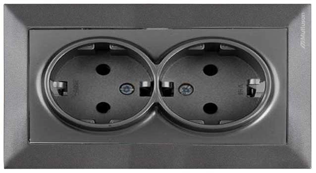 Розетка Mutlusan Candela 2P + E black 7181