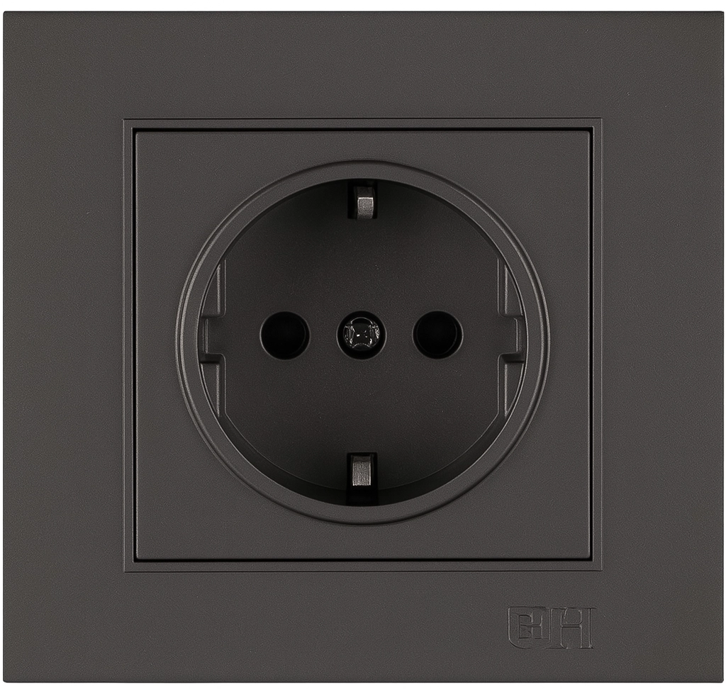 Розетка с заземлением 16A antracit Karen Arvia 0097796