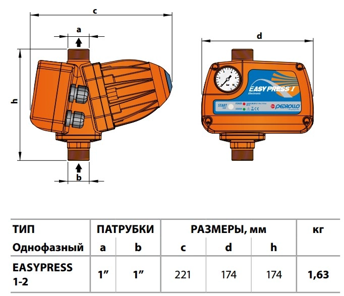 Regulator elec. de presiune Pedrollo 50066/215 