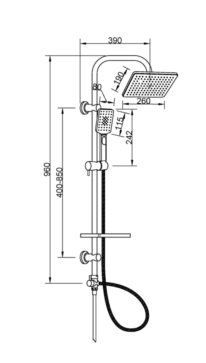 Sistemă de duș Nyks chrom AU-32-001 