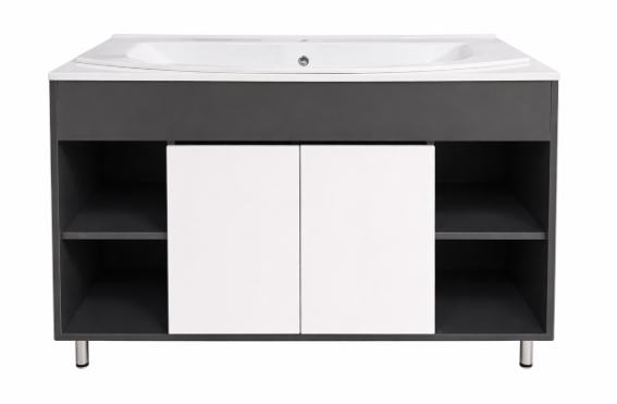 Шкаф под умывальник Morning Pureform антрацит + умывальник Bari 