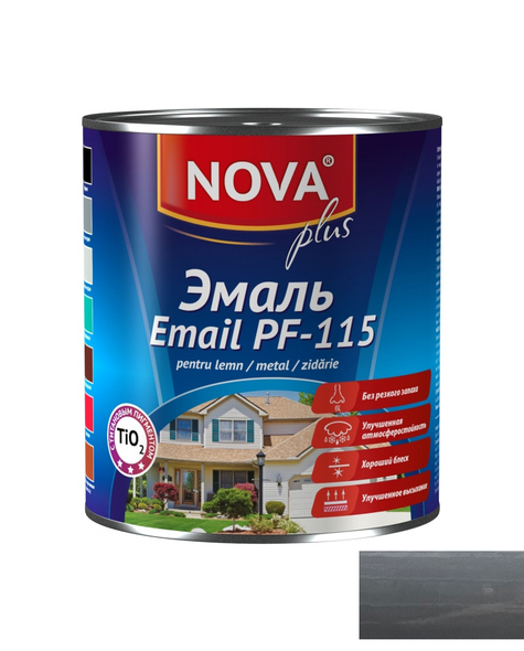 Эмаль Nova PF-115 0.8кг темно-серый