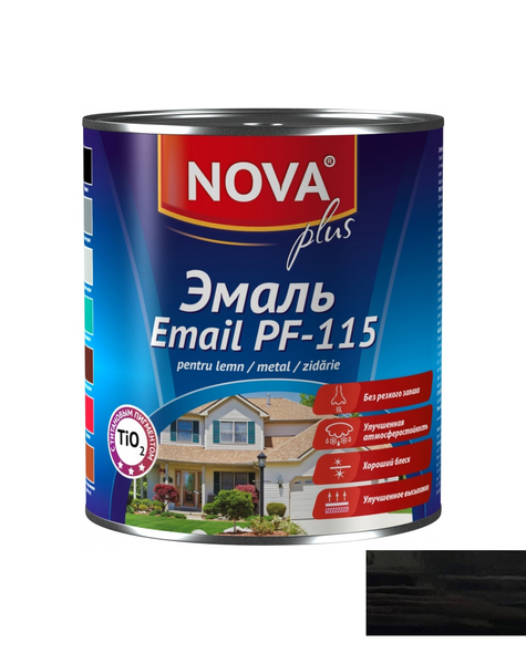 Эмаль Nova PF-115 0.8кг чёрный