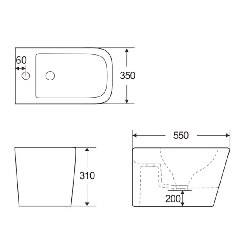 Bide WC BL-103-WHB suspendat 