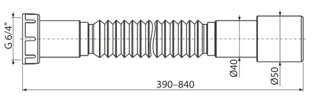 Сифон для ванны Alcaplast A55K-80 A770 97908