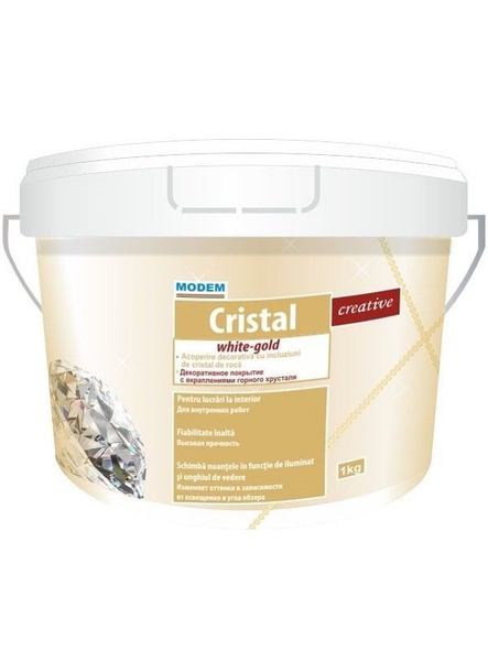 Декоративное покрытие Cristal Белое золото 5кг