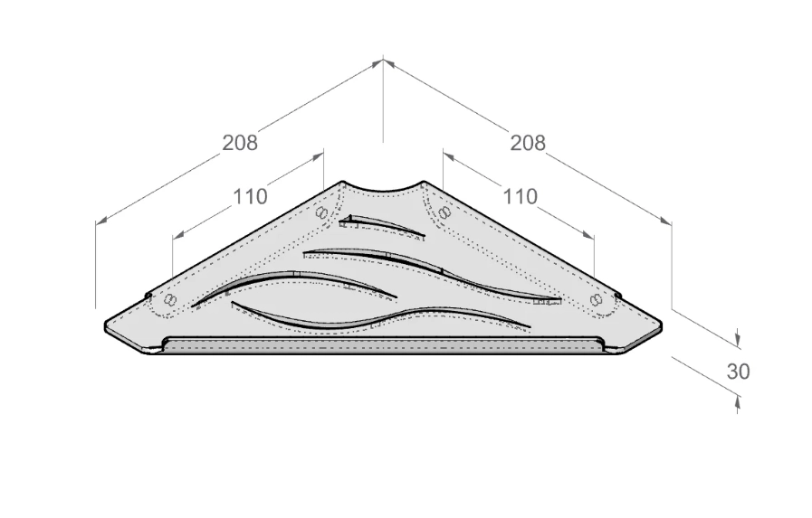 Полка для душа Daske Phusy  SH/PH-0805B чёрный