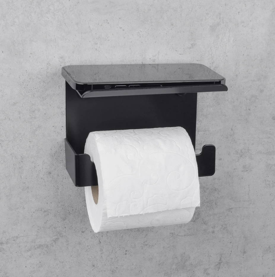 Suport pentru hârtie igienică Daske Bliss 2 ADH PH/B2-1376BL-A negru stâng