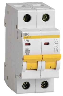 Întrerupător automat IEK BA47-29M 2P 20A 4.5kA 02534