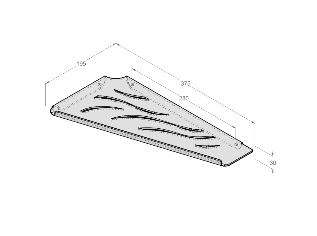 Raft pentru duș Daske Shuttle  SH/SH-0799GR gri drept