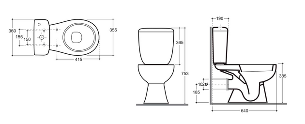 Унитаз Keramin Pozitano JS incoer white