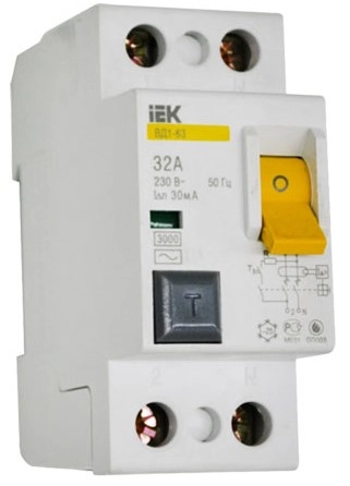 Întrerupător automat IEK Electric 30mA 2P ВД1-63  32A 03079