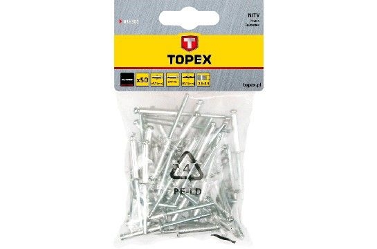 Заклепки алюминиевые Topex 3.2x8мм 369