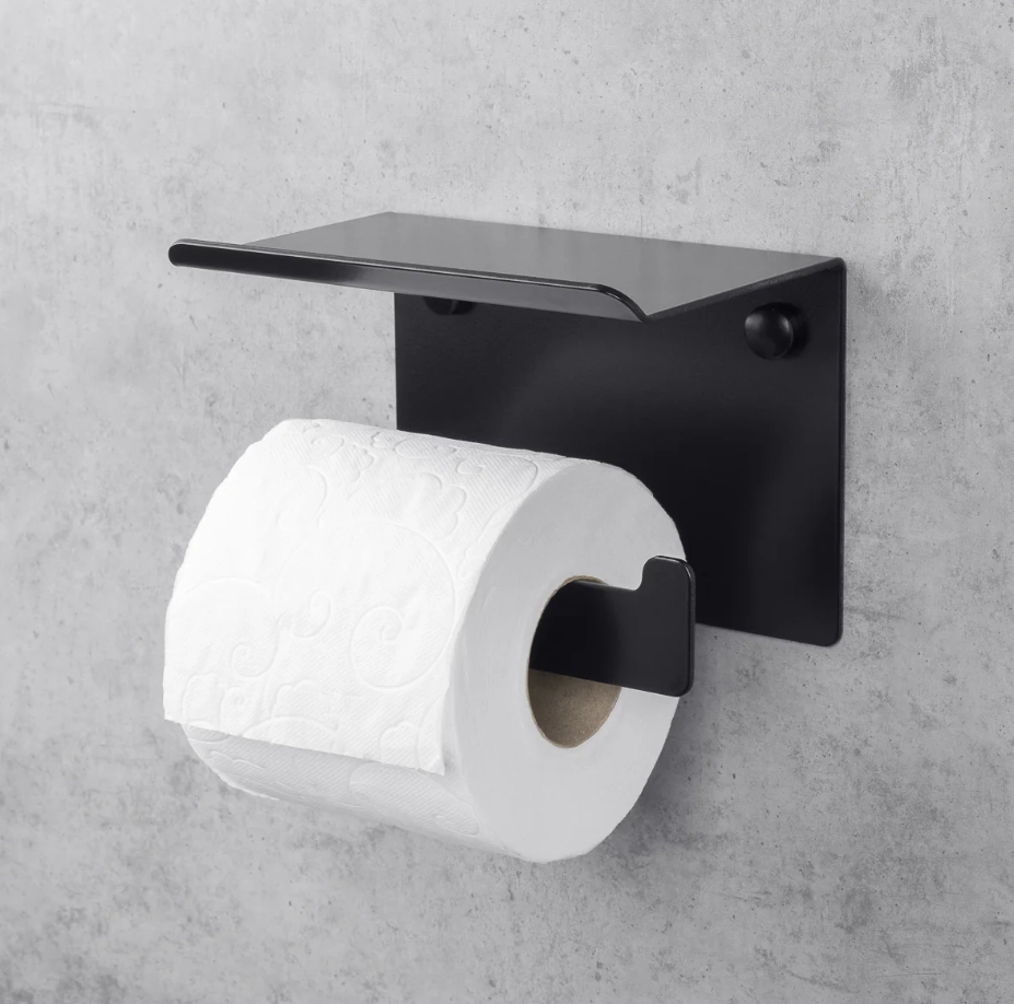 Suport pentru hârtie igienică Daske Bliss 2 PH/B2-0171BL negru stâng