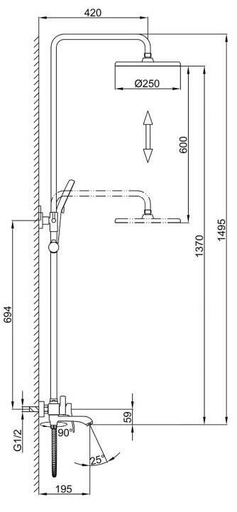 Душевая система Frap F 2475-9 4338