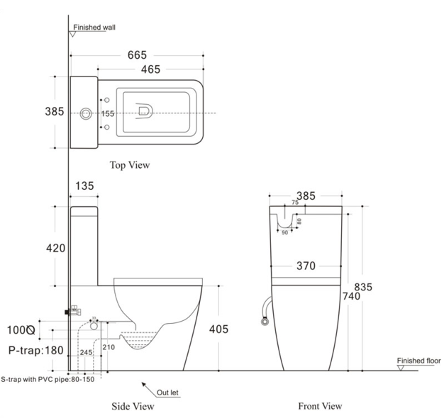 Напольный унитаз Aquanet BL-103N -TPT