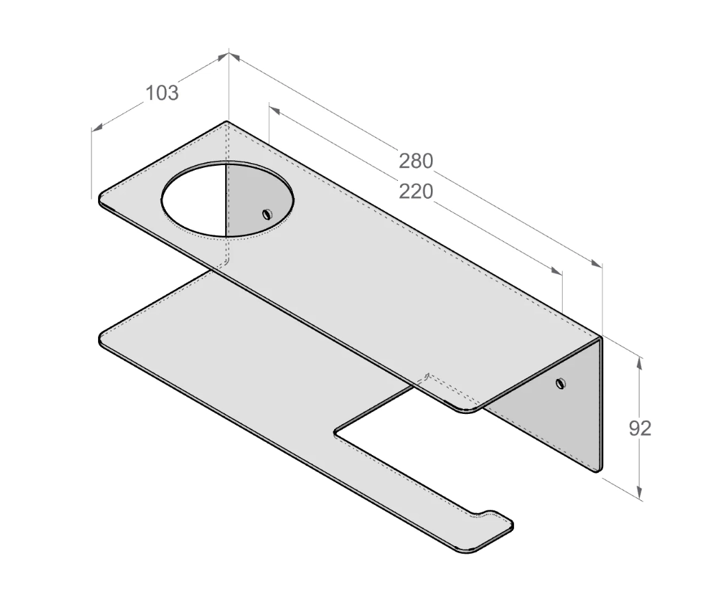 Держатель для туалетной бумаги Daske Line PH/L-0287GR серый правый