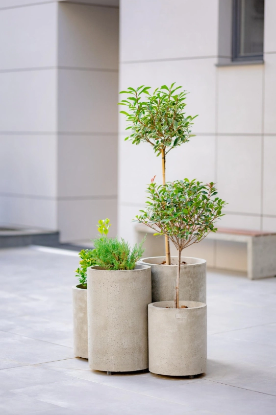 Горшок из бетона Cilindru D500мм x H500мм антрацит