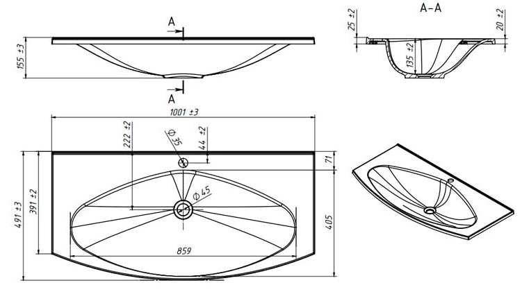 Lavoar Bari 100 1c Keramin 