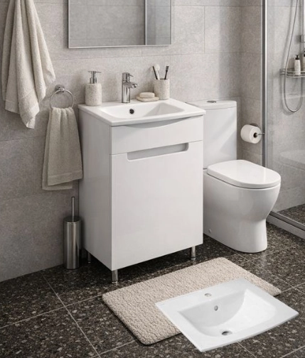 Dulap pentru lavoar Morning Urban + Lavoar Bari alb 50