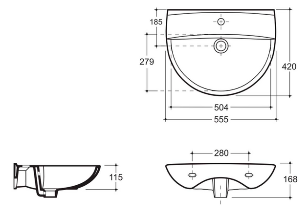 Раковина Keramin Simpl 55 white