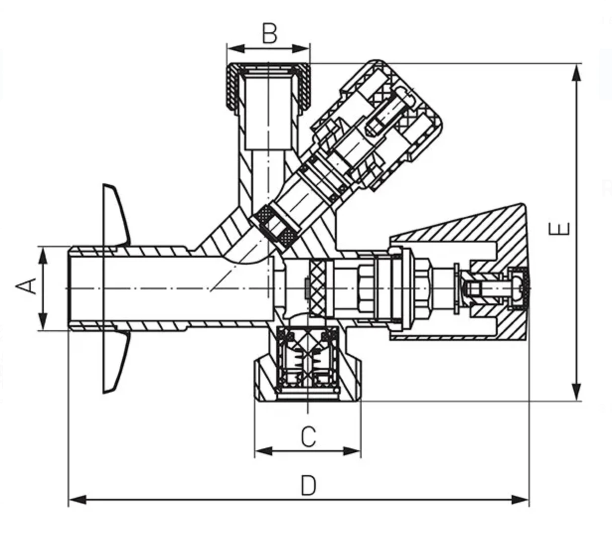 Robinet coltar combinat Ferro 1/2x3/4x1/2'' FRRCC1234 